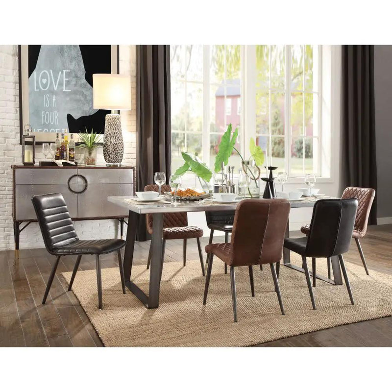 Kaylia - Dining Table - Aluminum & Gunmetal by Unique Piece Furniture