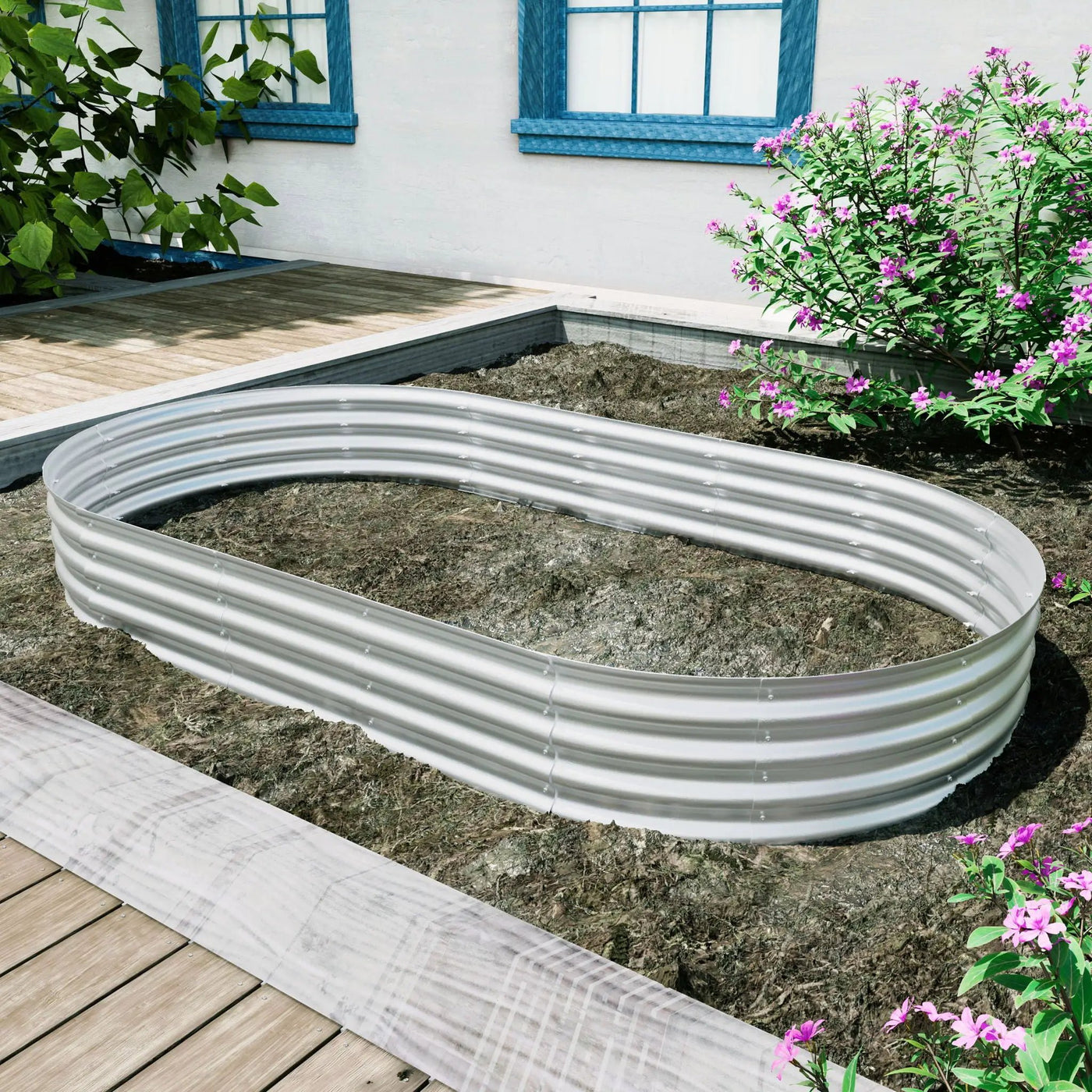 Heavy Duty Galvanized Raised Garden Bed Kit For Vegetables, Flowers & Herbs by HouseOfZazla