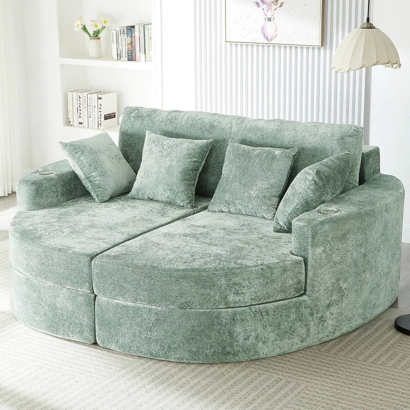 Boneless Design Upholstered Sofa Bed With Cup Holders by Unique Piece Furniture