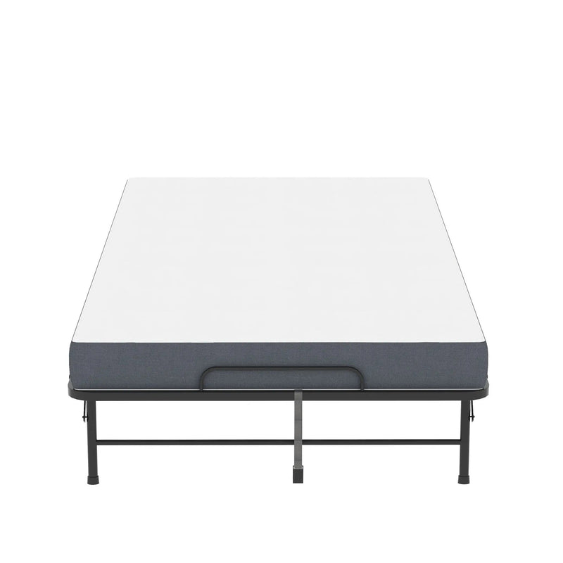 Twin Wide Folding Bed For Tall People, Extra Long & Wide Rollaway With Memory Foam, Heavy-Duty - Black by HouseOfZazla