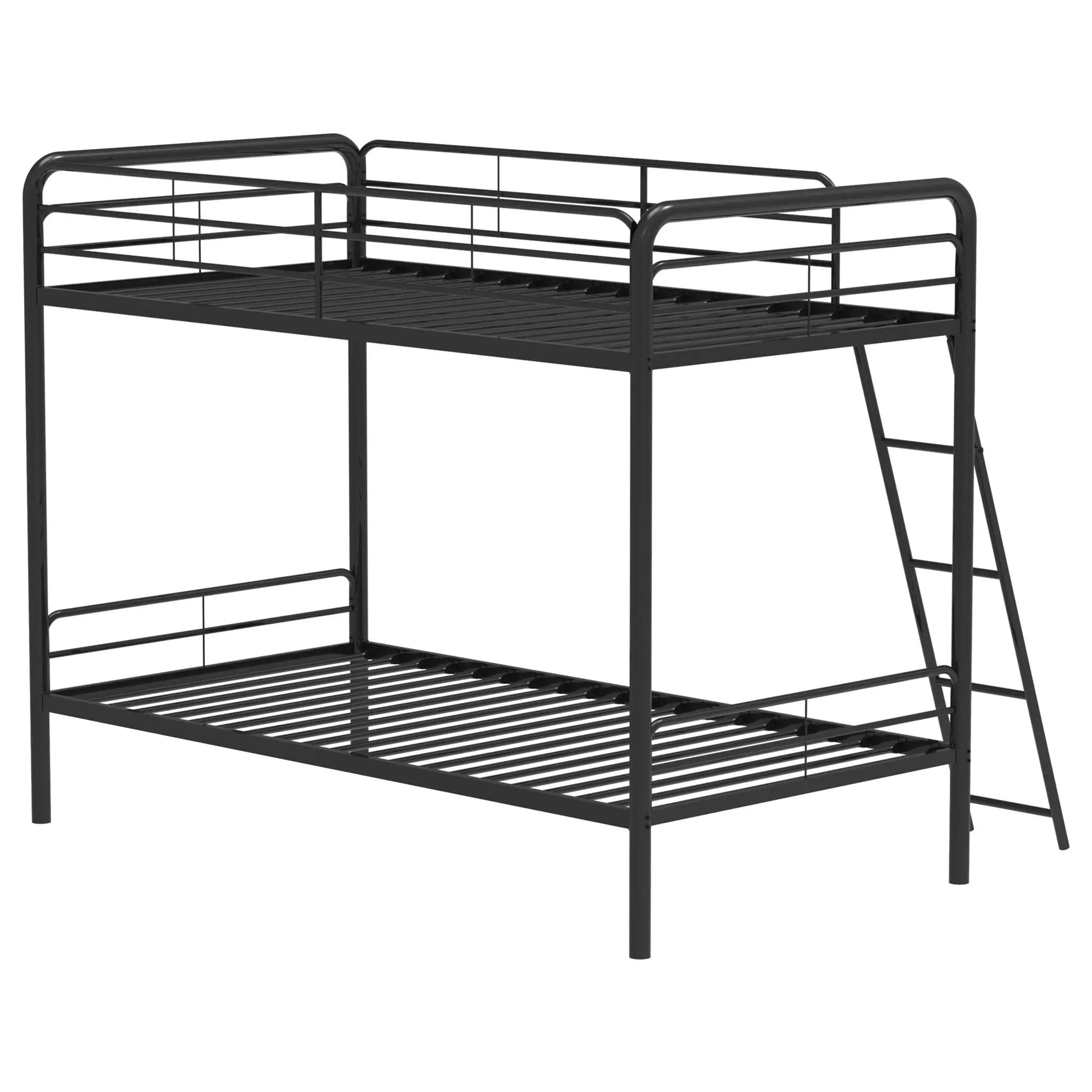 Carson Metal Twin Over Twin Bunk Bed Glossy Black by Unique Piece Furniture