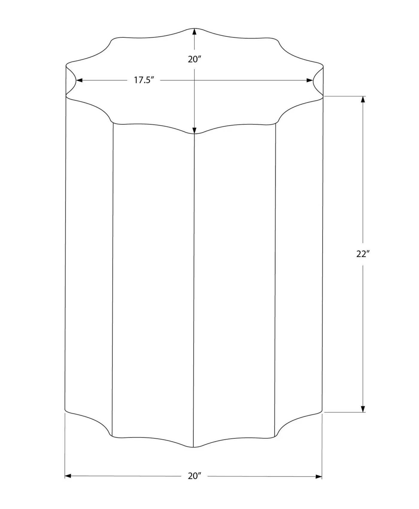 Drum Accent Side Table, Stylish Scalloped Design by HouseOfZazla