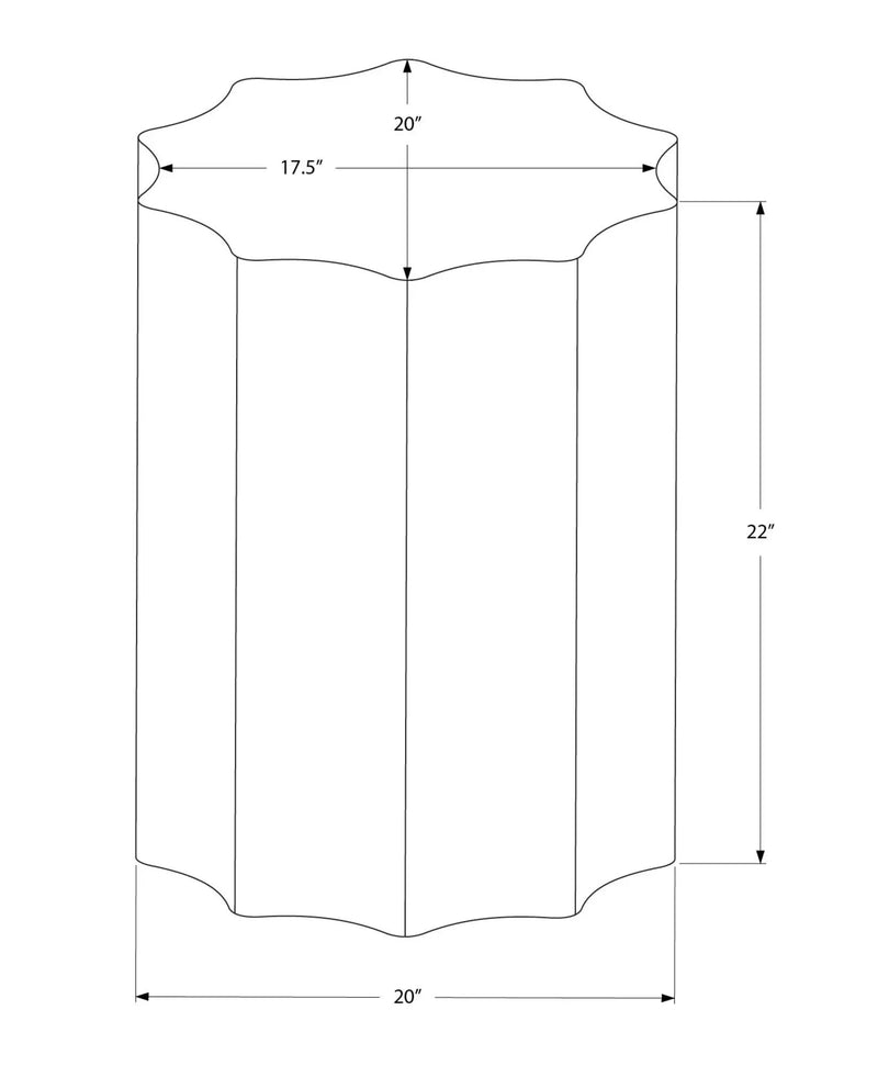Drum Accent Side Table, Stylish Scalloped Design by HouseOfZazla