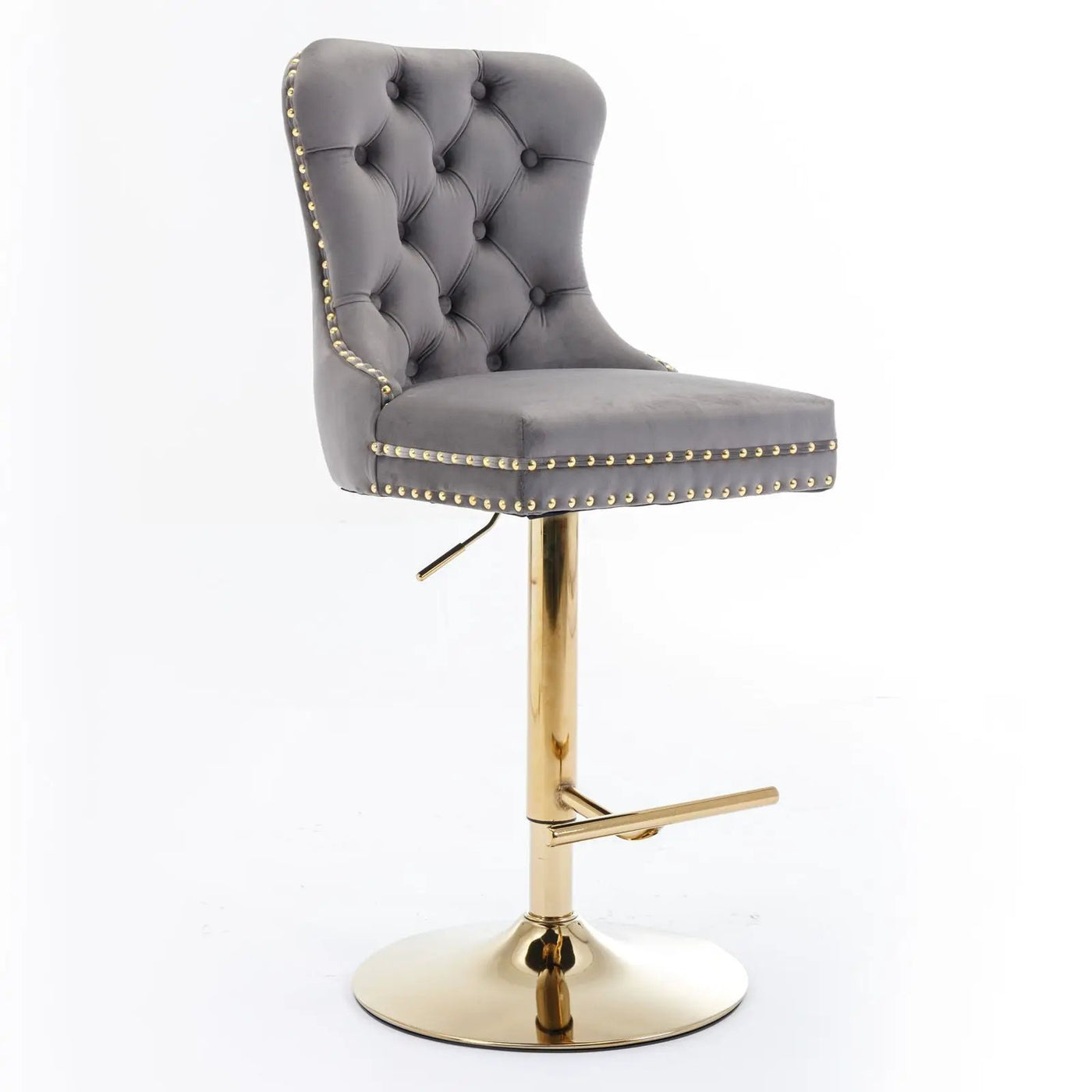 Thick Swivel Barstools Adjusatble Seat Height From 25-33", Modern Upholstered Bar Stools With Backs Comfortable Tufted For Home Pub And Kitchen Island (Set of 2) by HouseOfZazla