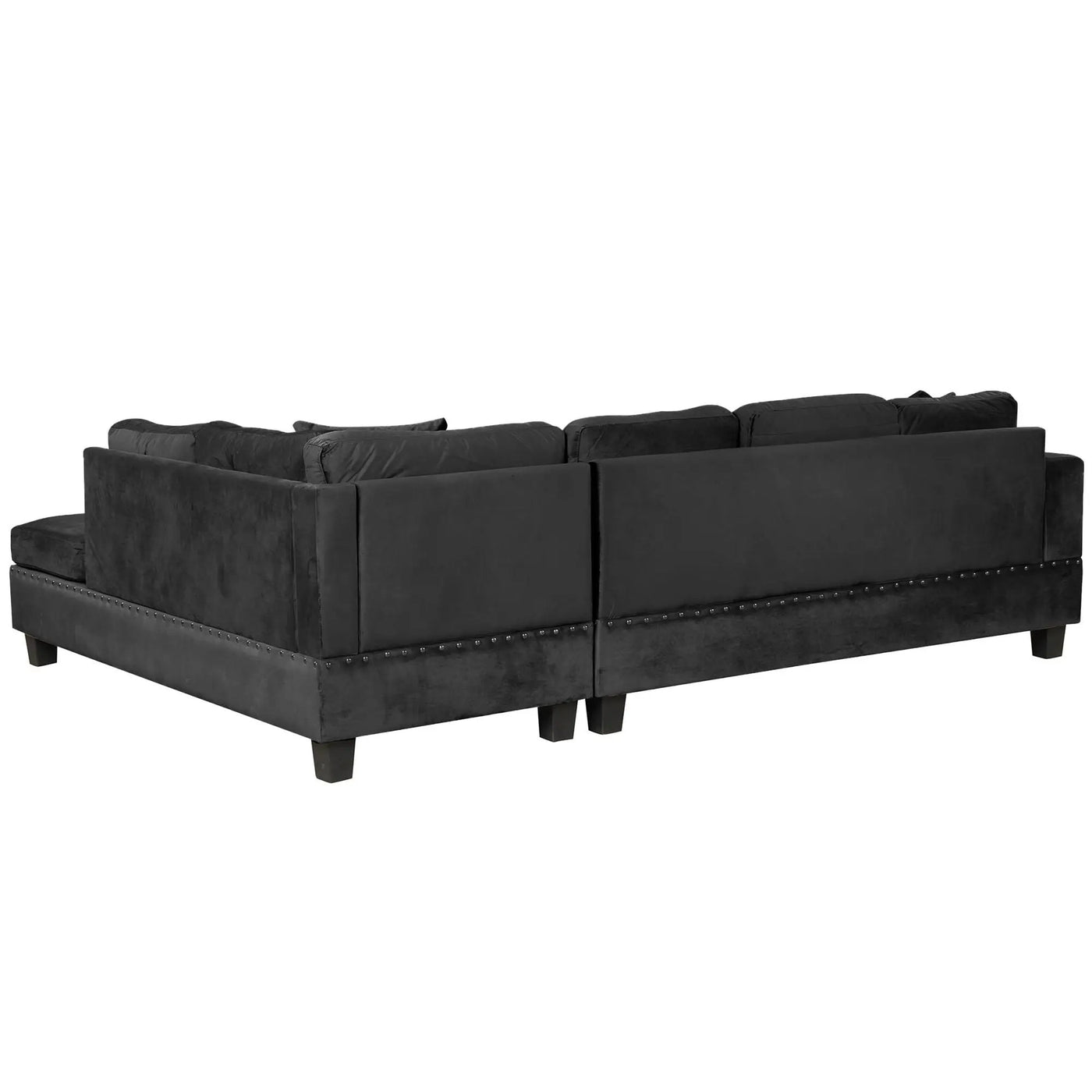 Modern Sectional Sofa With Storage Ottoman, L - Shape Couch With 2 Pillows And Cup Holders by HouseOfZazla