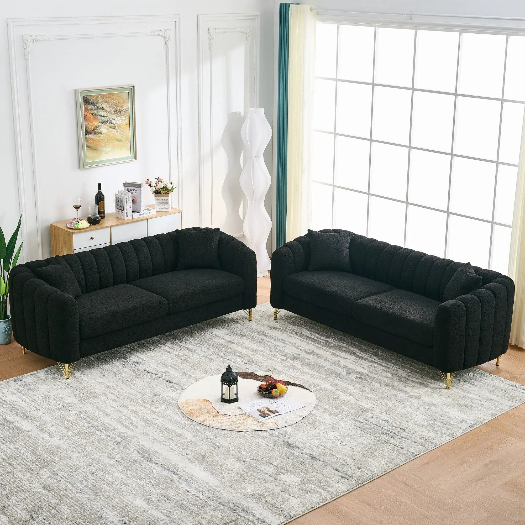 Oversized Sofa, Deep Tufted Couch by Unique Piece Furniture