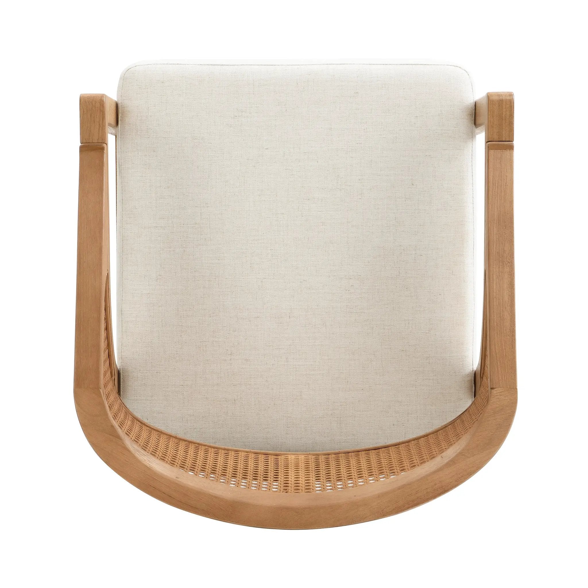 Wooden Frame Counter Stool with Rattan Back - Set of 2 by HouseOfZazla