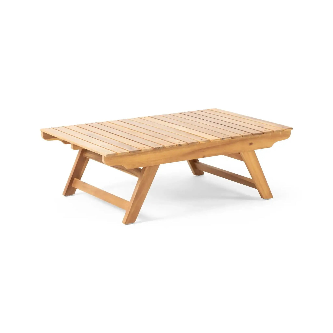 Outdoor Acacia Wood Coffee Table With Open Slat Design by HouseOfZazla