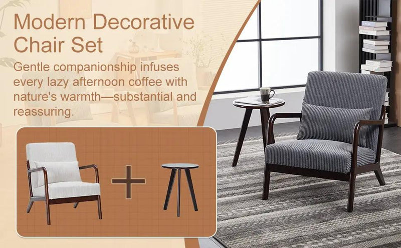 Mid-Century Modern Accent Chair & Coffee Table Set by HouseOfZazla