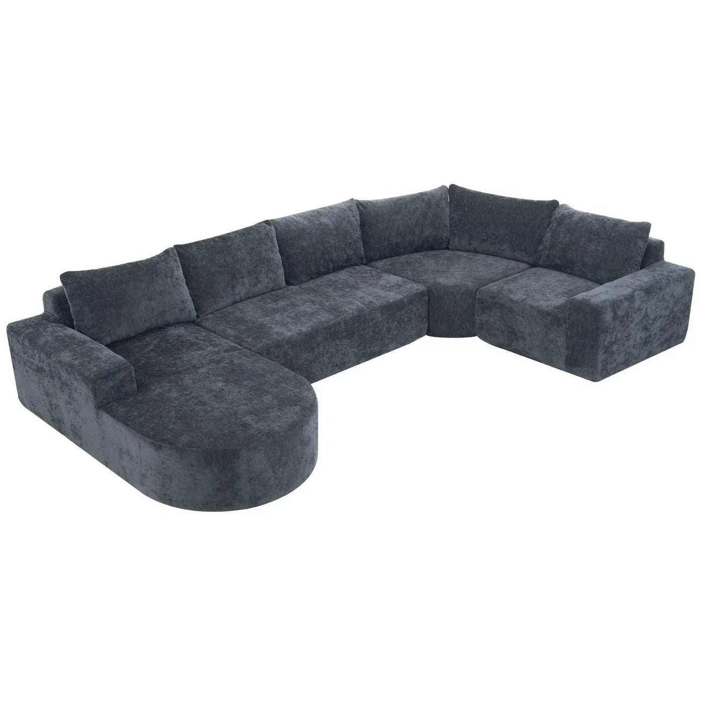 Modular Cloud Sectional Sofa Set, U-Shaped Upholstered Couch With Deep Seat by HouseOfZazla