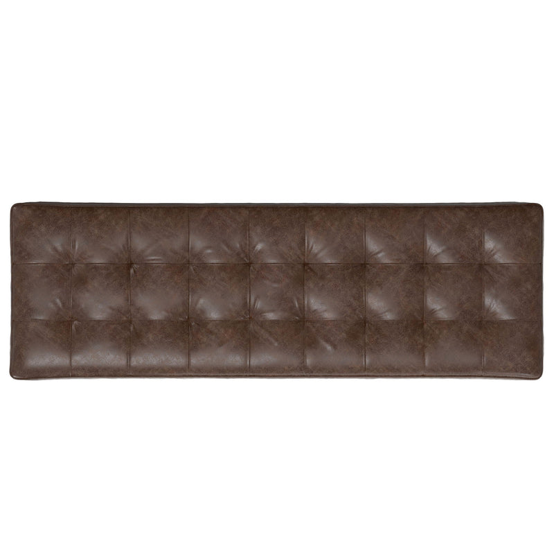Penelope - Ottoman Bench With Genuine Leather Upholstery - Brown by HouseOfZazla