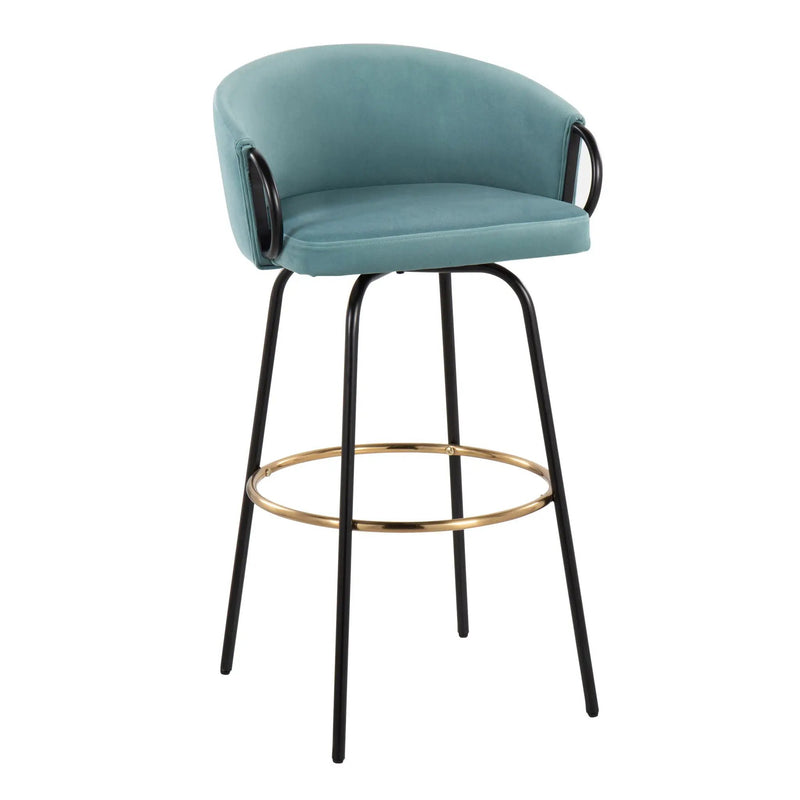 Claire - Contemporary / Glam Barstool With Footrest (Set of 2) by Unique Piece Furniture