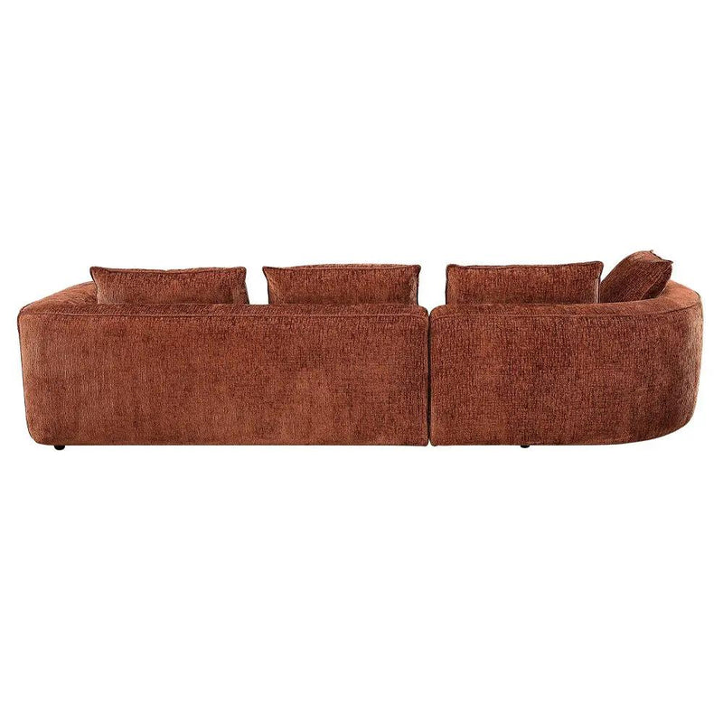 Aceso - Sectional Sofa With 4 Pillows - Rust Brown Chenille by Unique Piece Furniture