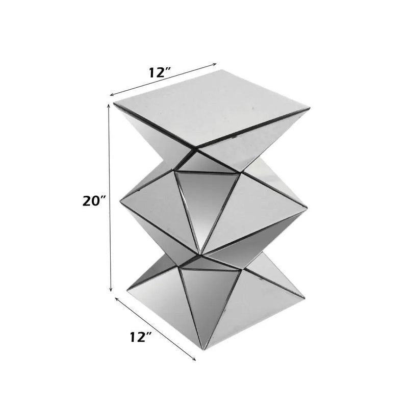 Dominic - 20"H Pedestal Stand - Mirrored by Unique Piece Furniture