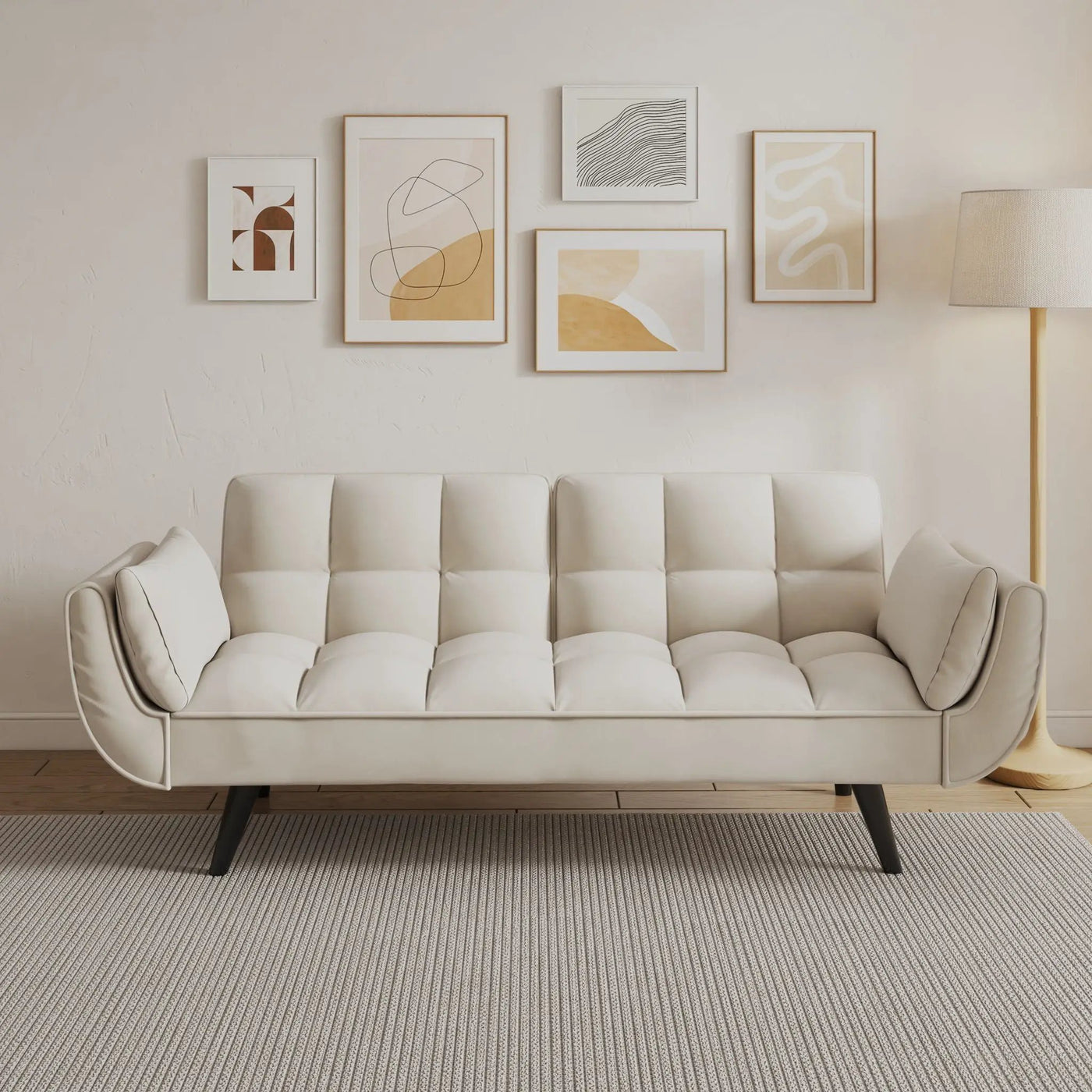 Sofa Soft Two Armrests Throw Pillow Pillow Comfortable Fit Apartment Bedroom Small Space by Unique Piece Furniture
