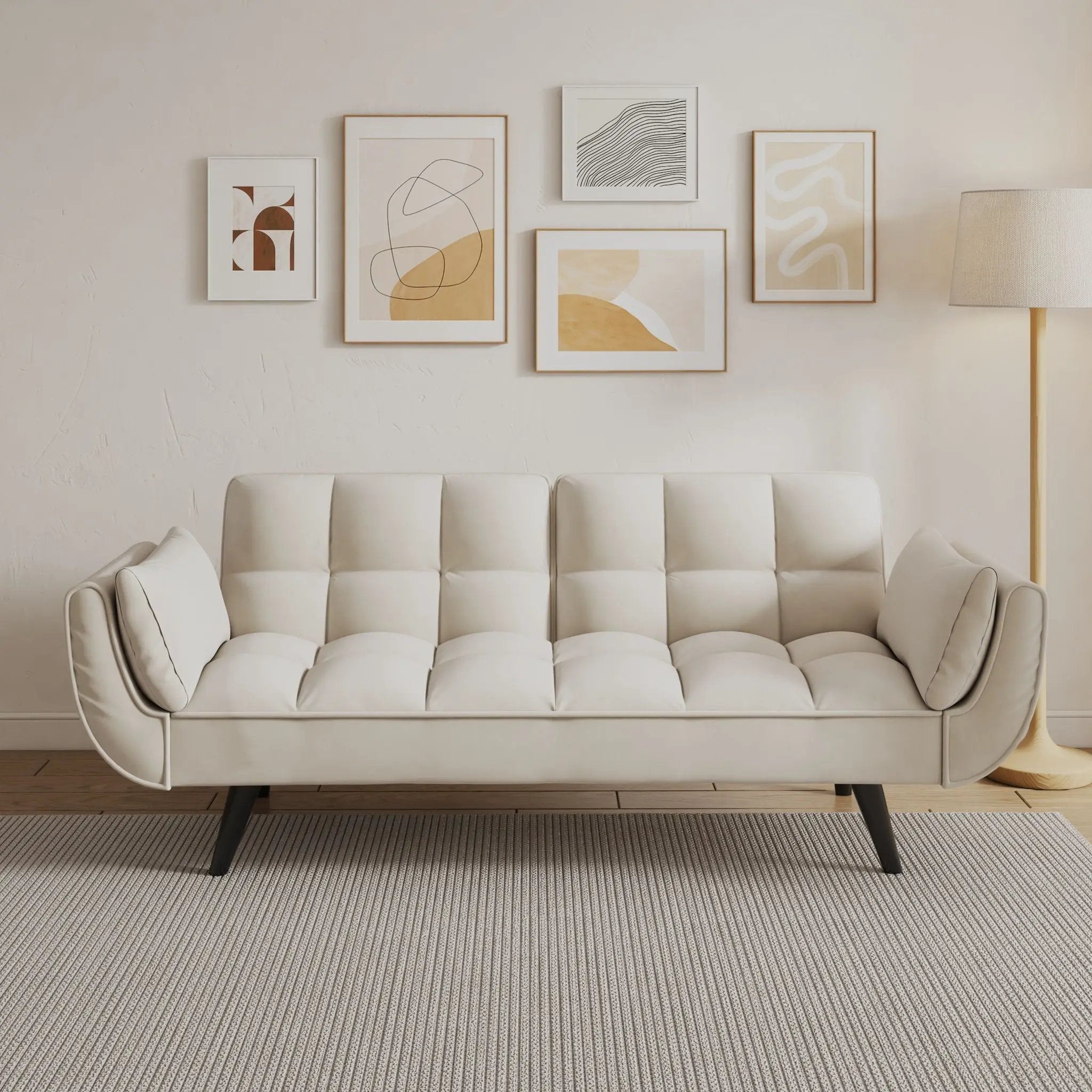 Sofa Soft Two Armrests Throw Pillow Pillow Comfortable Fit Apartment Bedroom Small Space by Unique Piece Furniture