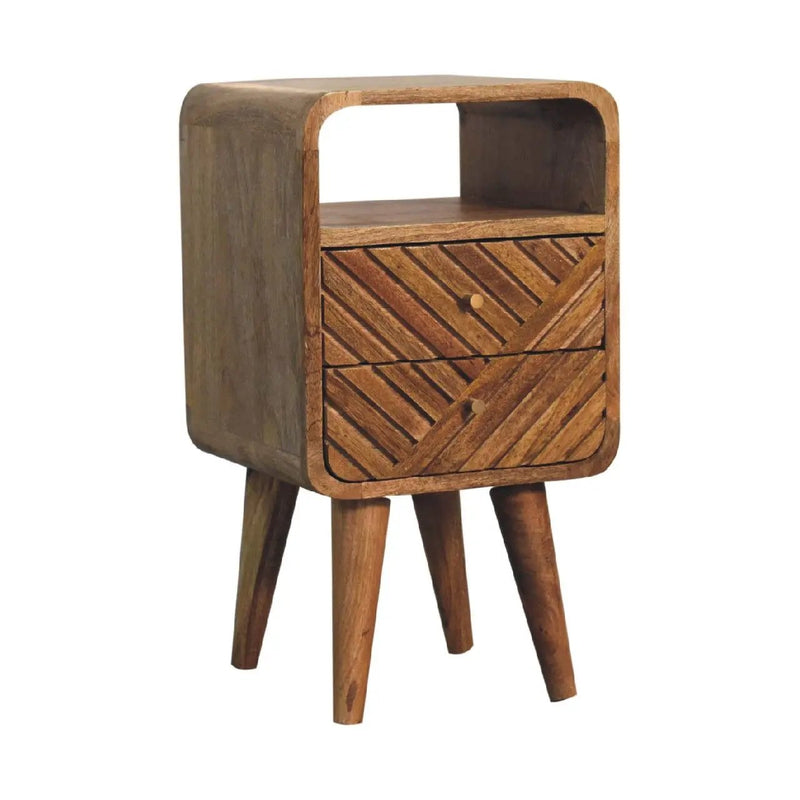 Lille - Mini Curved Nightstand - Oak by HouseOfZazla