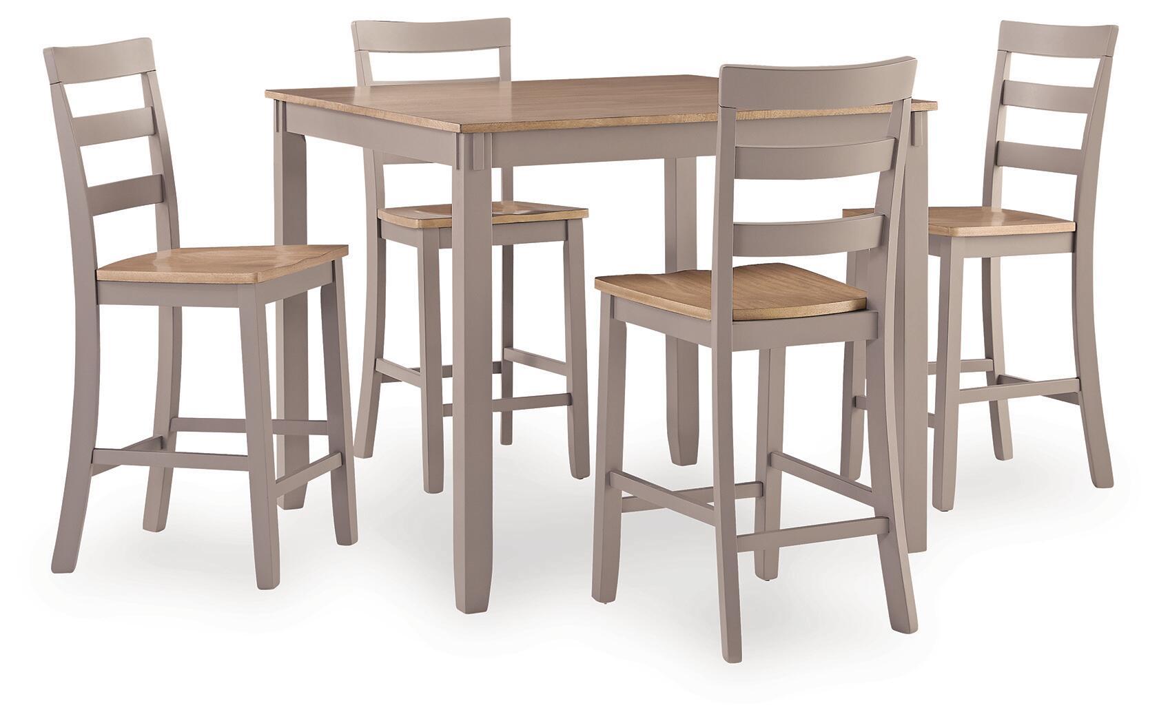 Harperfeld - Dining Room Counter Table Set (Set of 5) - Natural / Gray by Unique Piece Furniture