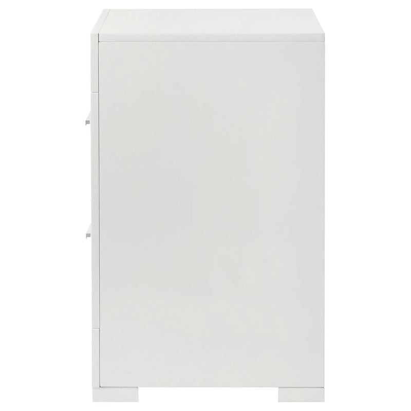 Ives 2-drawer Nightstand Bedside Table White High Gloss by Unique Piece Furniture