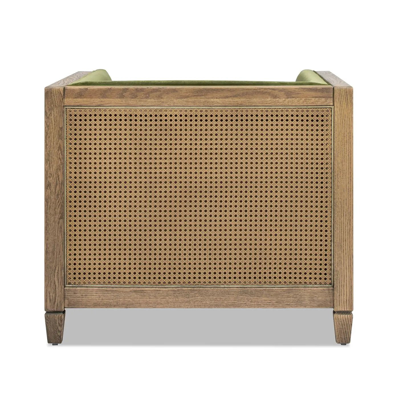 Georgia - Cane Tuxedo Armchair - Olive Green by Unique Piece Furniture