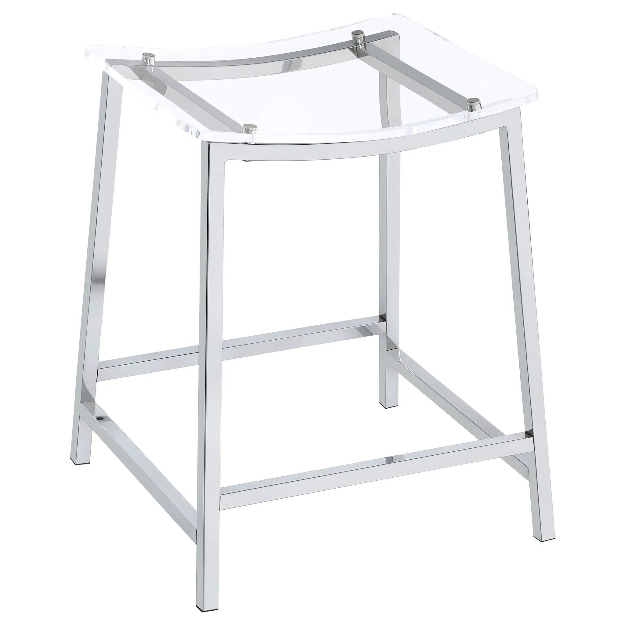 Jovani Acrylic Backless Counter Stool Chrome (Set of 2) by Unique Piece Furniture