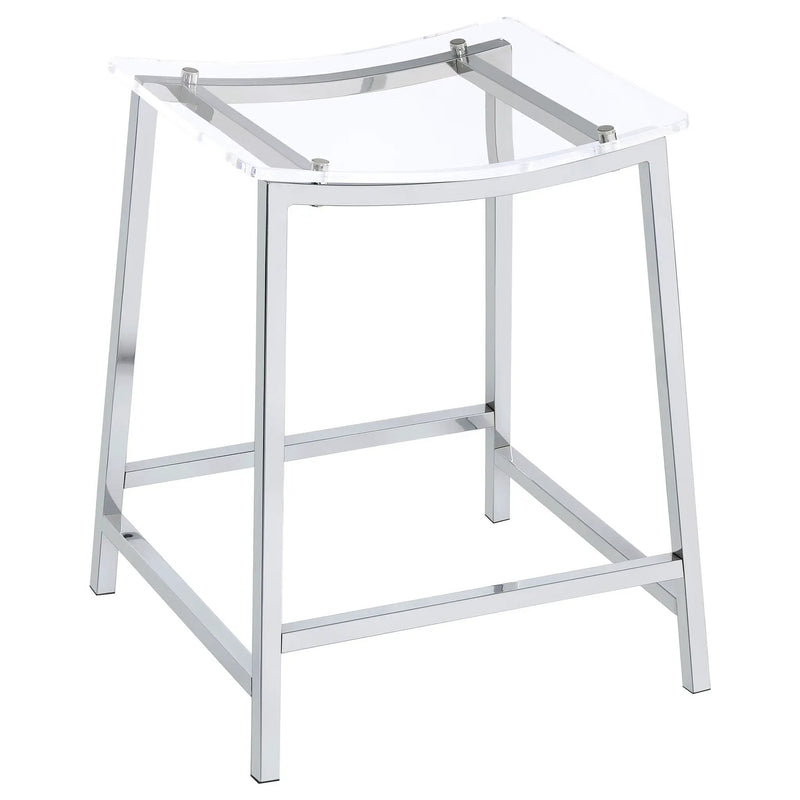 Jovani Acrylic Backless Counter Stool Chrome (Set of 2) by Unique Piece Furniture