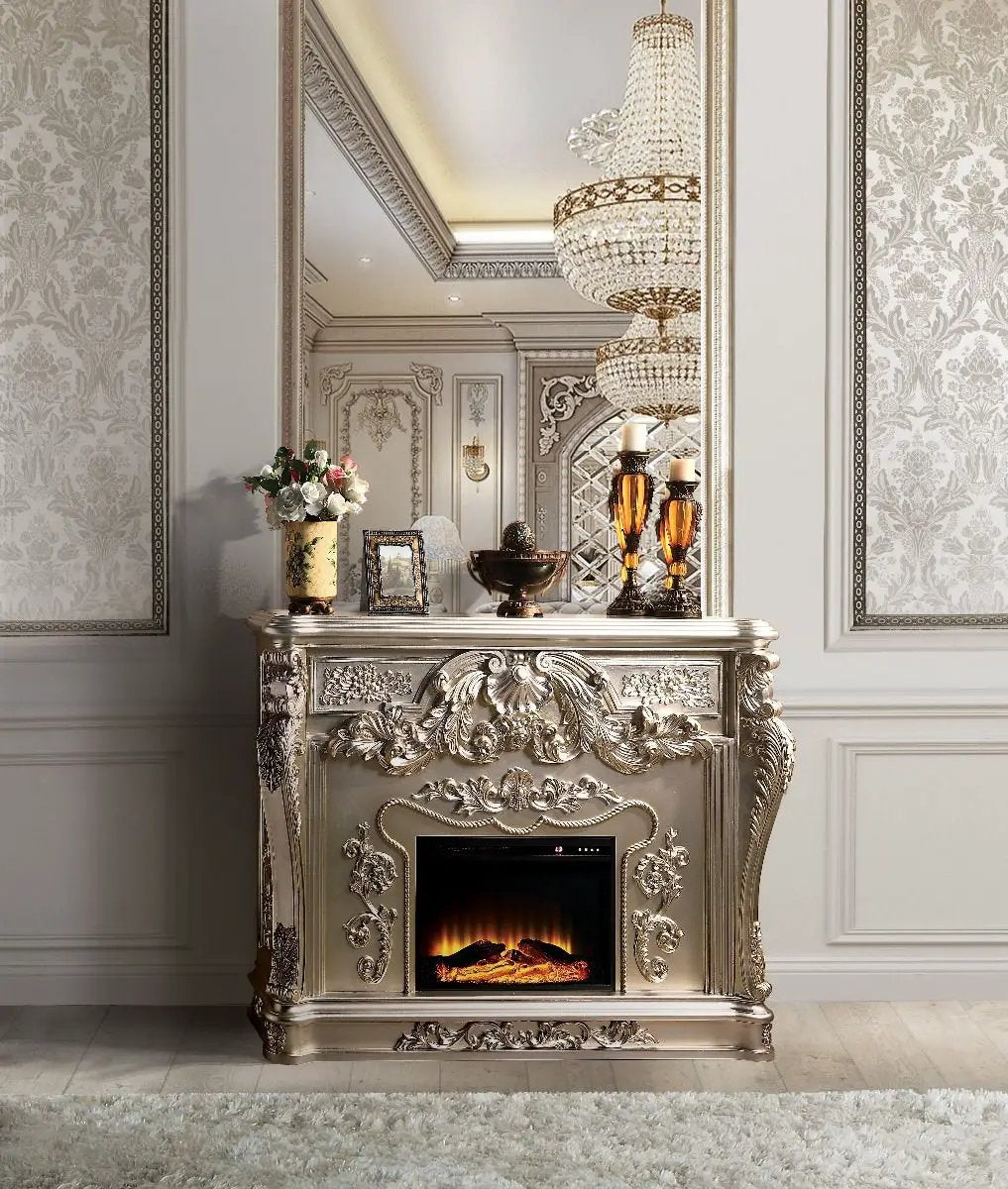 Sorina - Fireplace - Antique Silver by Unique Piece Furniture