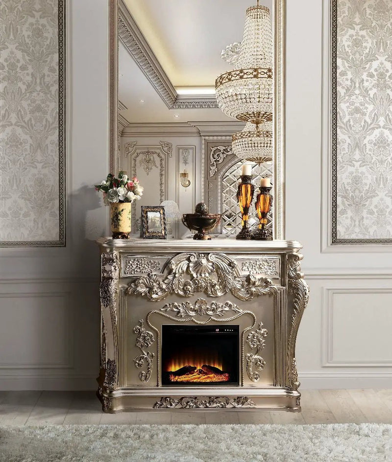 Sorina - Fireplace - Antique Silver by Unique Piece Furniture