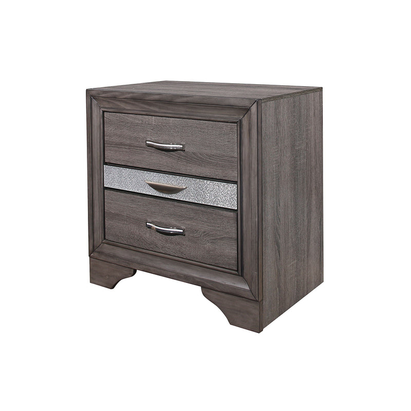 Sparkle Nightstand with Three Drawers - Gray, photo 2 of 5