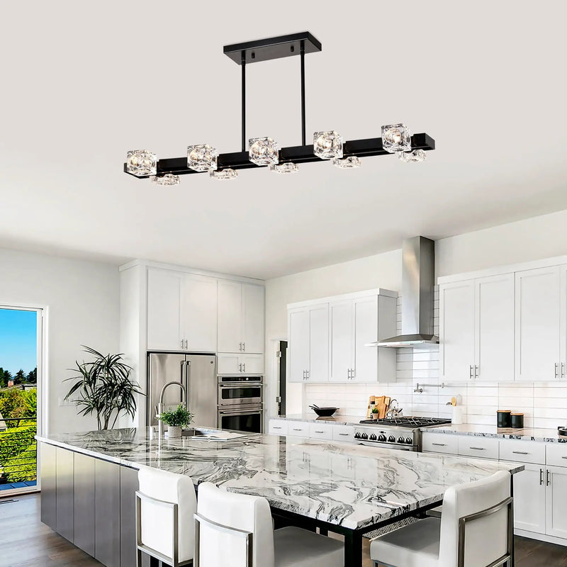 Rectangle Chandelier for Dining Room, 10-Light by HouseOfZazla