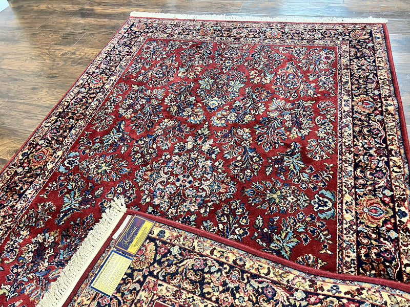 Karastan Rug 5.9 x 9 Red Sarouk #785, Wool Karastan Carpet, Original 700 Series, Vintage Karastan Oriental Rug Discontinued by Jewel Rugs
