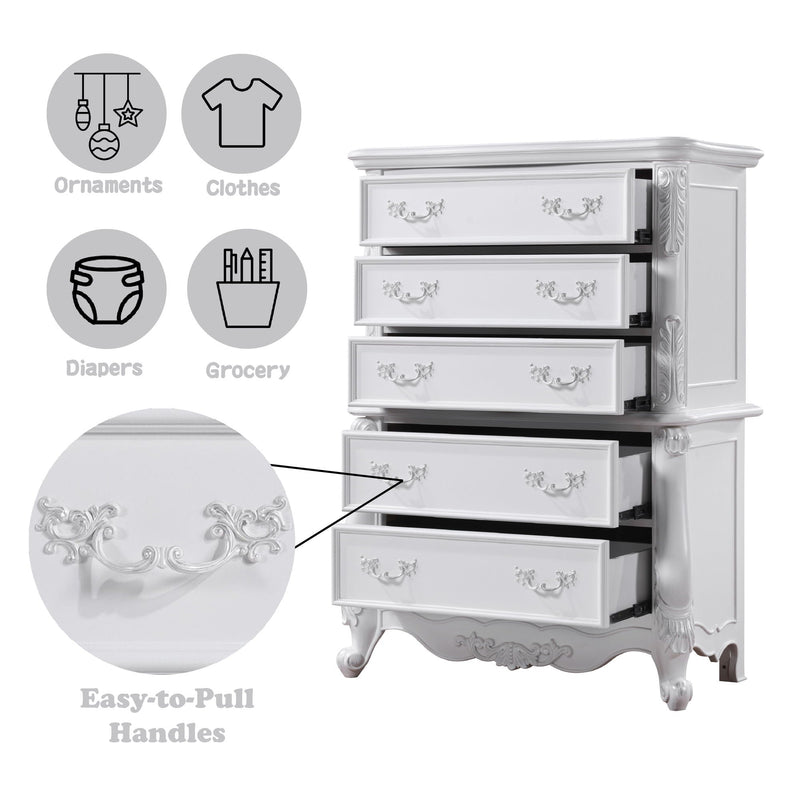 Latisha White Accent Chest with Storage Drawers - White, photo 3 of 4