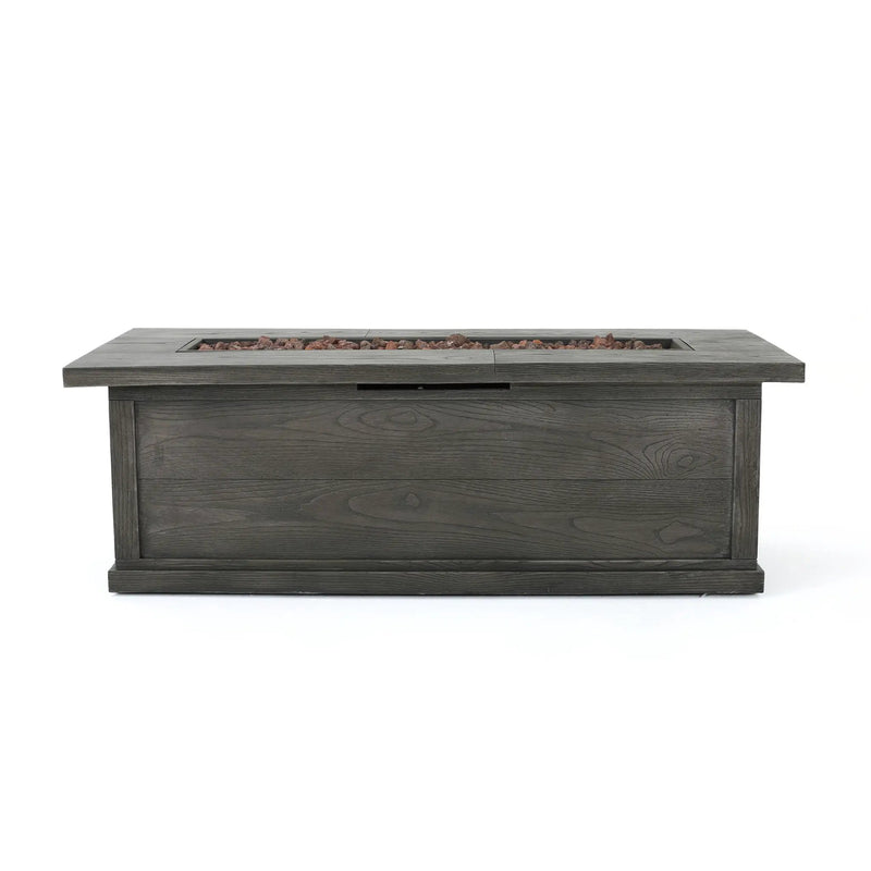 Transitional Rectangular Outdoor Propane Fire Pit With 50,000 BTU by HouseOfZazla