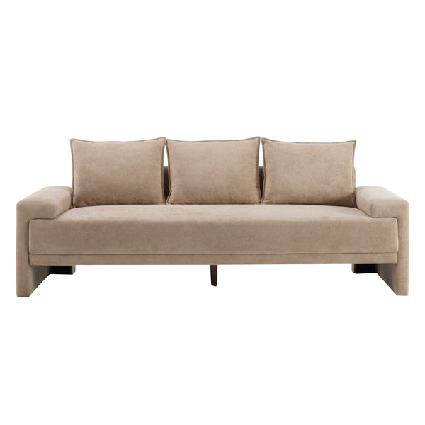 Algora 84.5 in. 3 Seater Modern Upholstered Velvet Sofa, Nomad