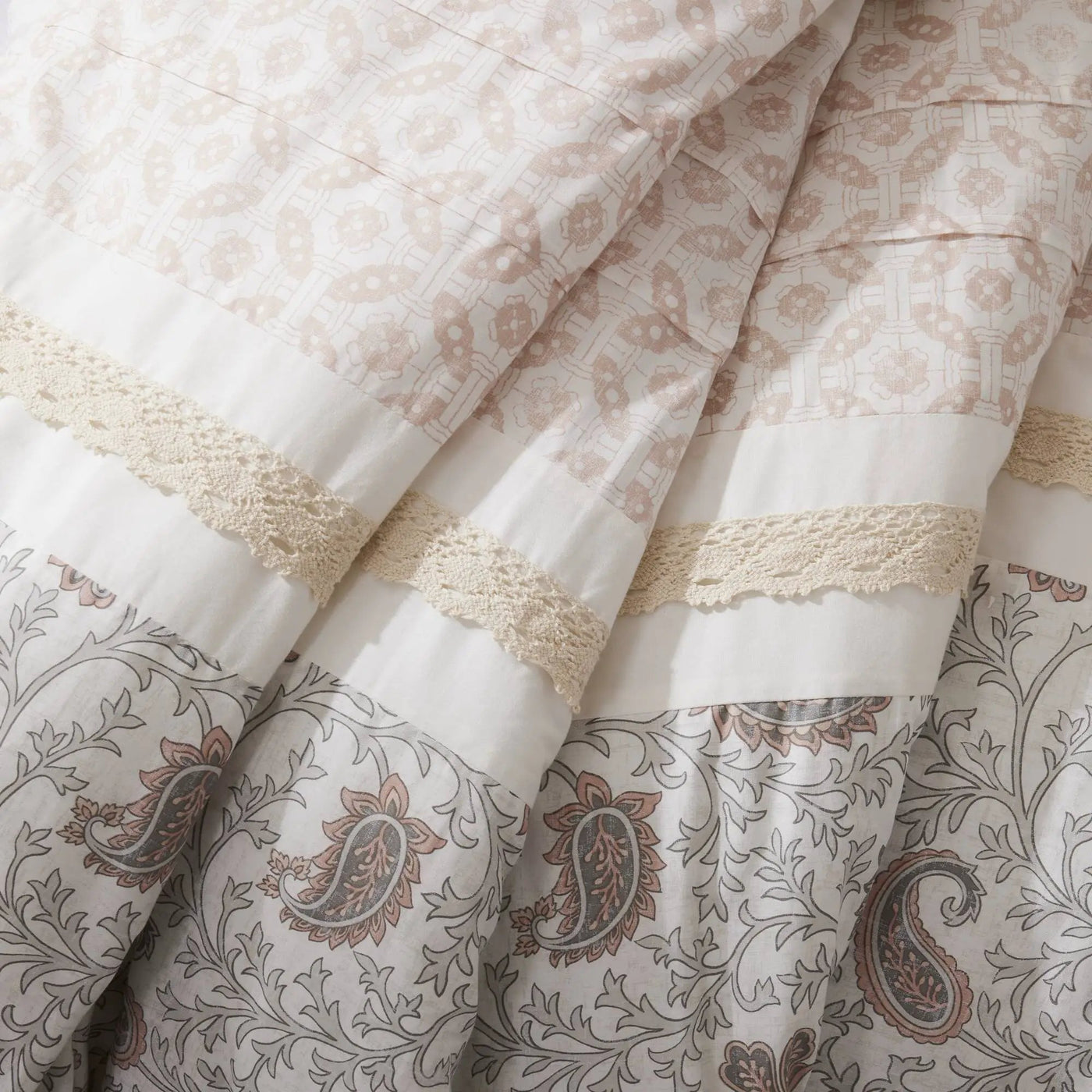 9 Piece Cotton Percale Comforter Set Blush by HouseOfZazla