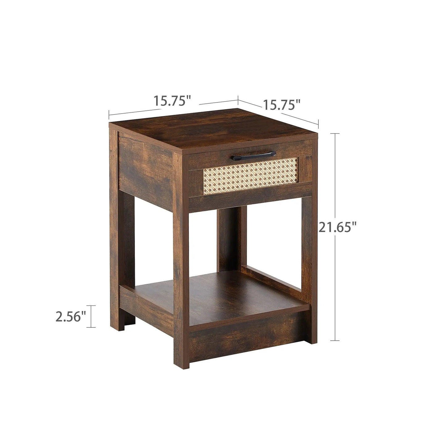 15.75" Rattan End Table With Drawer, Modern Nightstand, Side Table For Living Room, Bedroom by Unique Piece Furniture