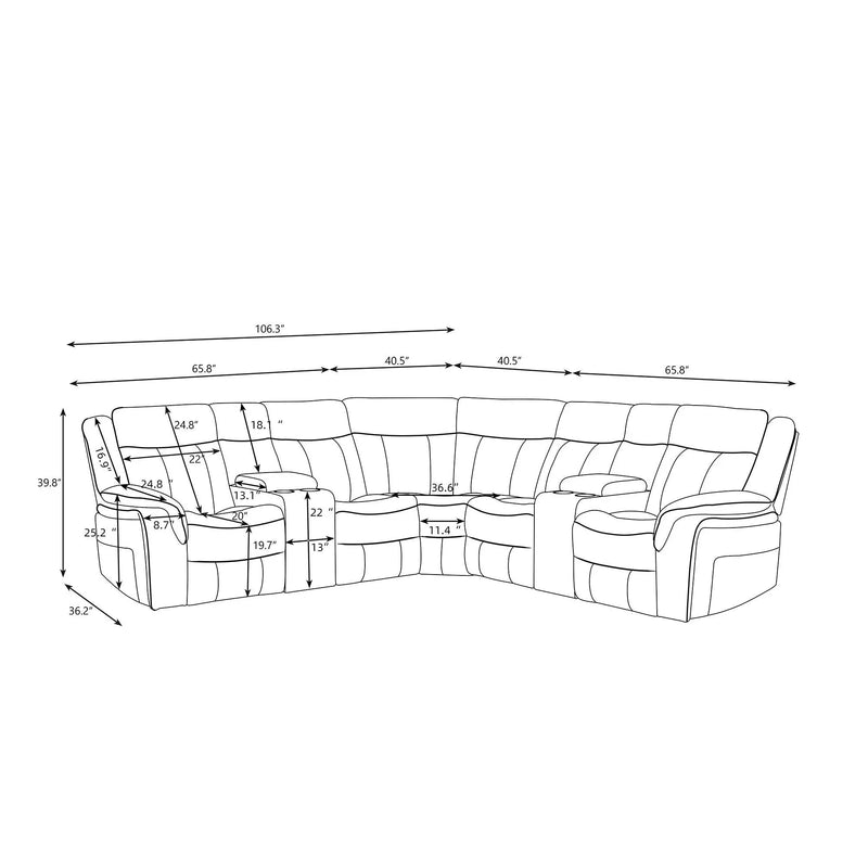 Jupiter - Leather Sectional - Black by HouseOfZazla