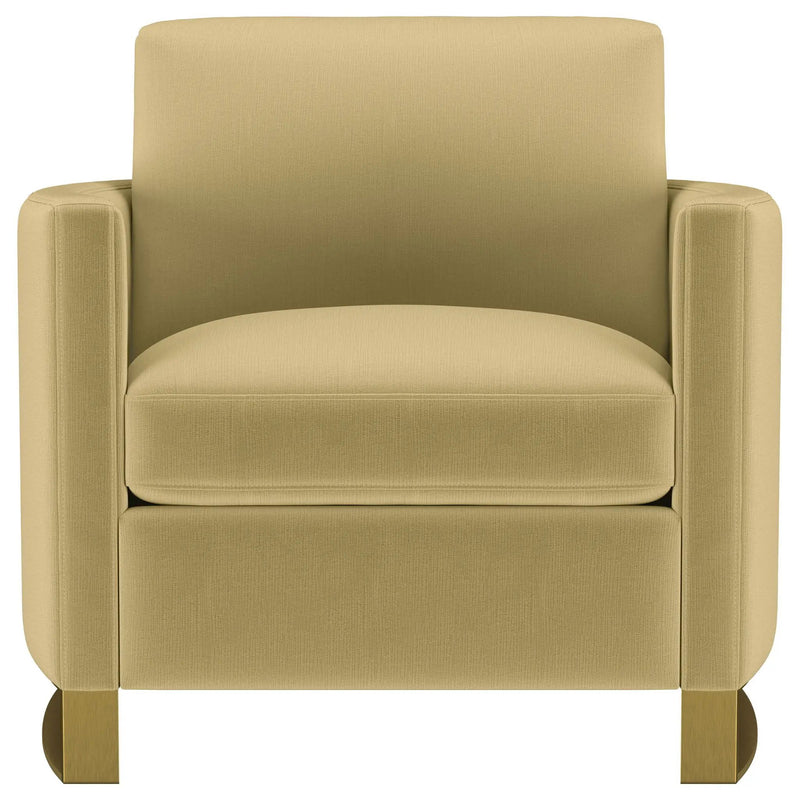 Corliss Upholstered Curved Track Arm Chair Camel by Unique Piece Furniture