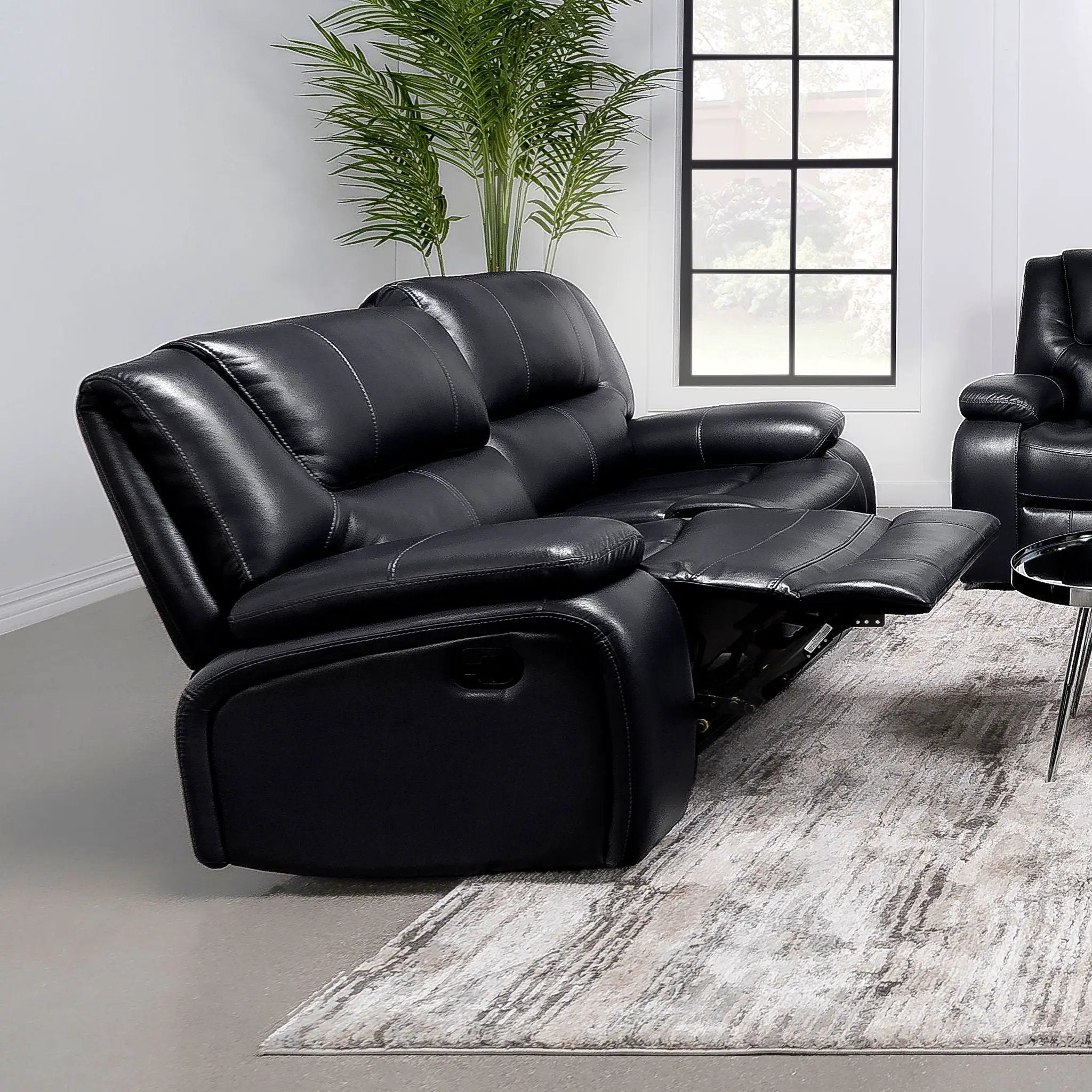 Camila Upholstered Motion Reclining Loveseat Black by Unique Piece Furniture