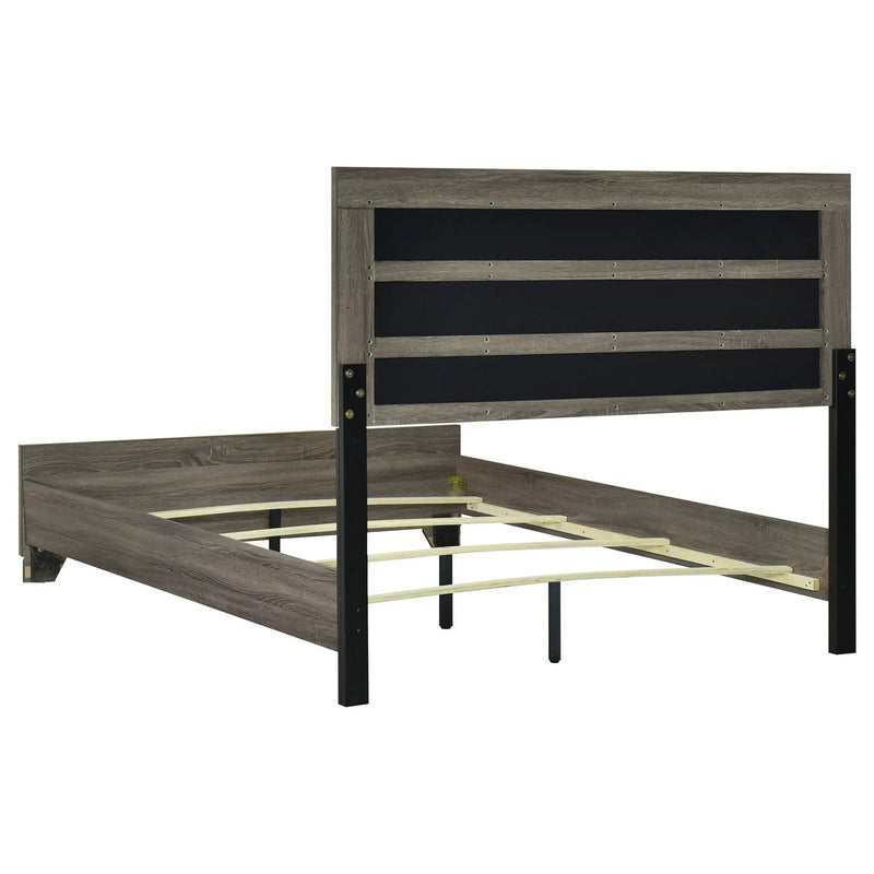 Wright 52-inch Upholstered California King Bed Brown Oak by Unique Piece Furniture