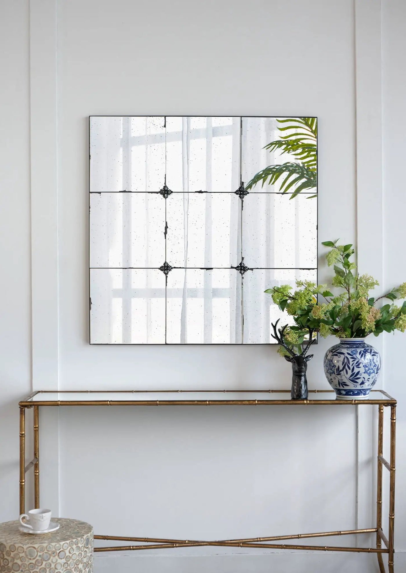 Traditional Decor Style Antique Glass Panel Mirror, Wall Mirror For Bathroom Entryway Console Lean Against Wall by HouseOfZazla