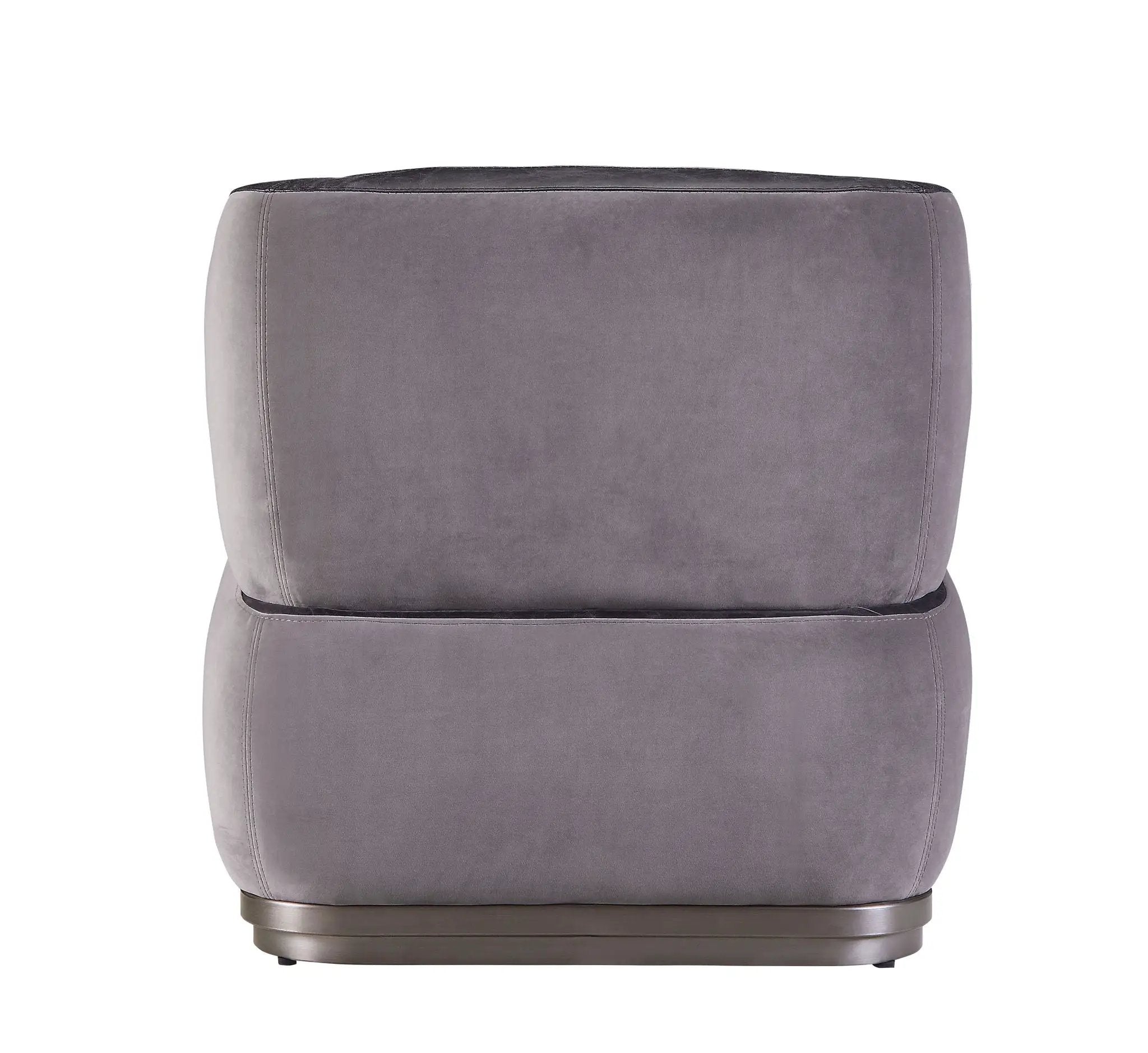 Decapree - Accent Chair - Antique Slate Top Grain Leather & Gray Velvet by Unique Piece Furniture