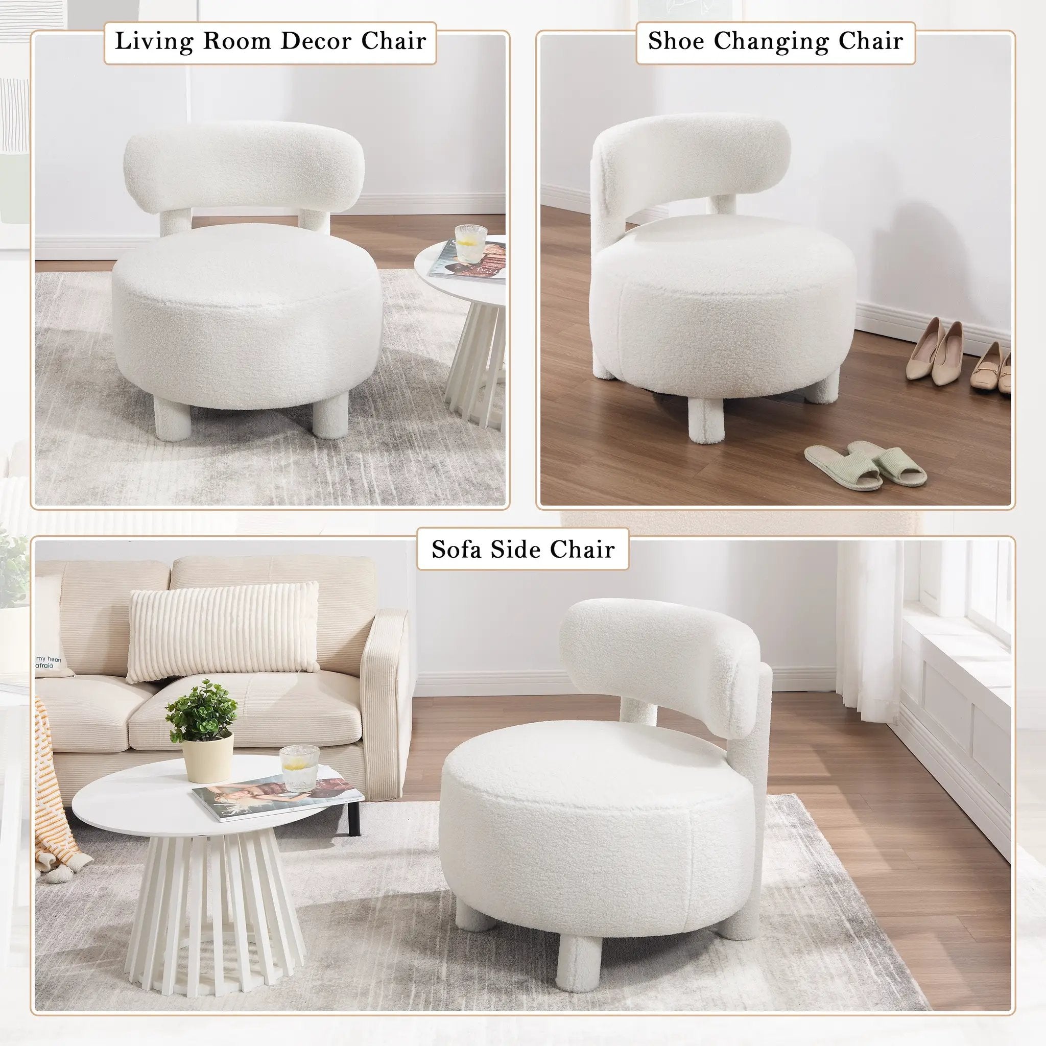 Teddy Fabric Armless Accent Chair by HouseOfZazla