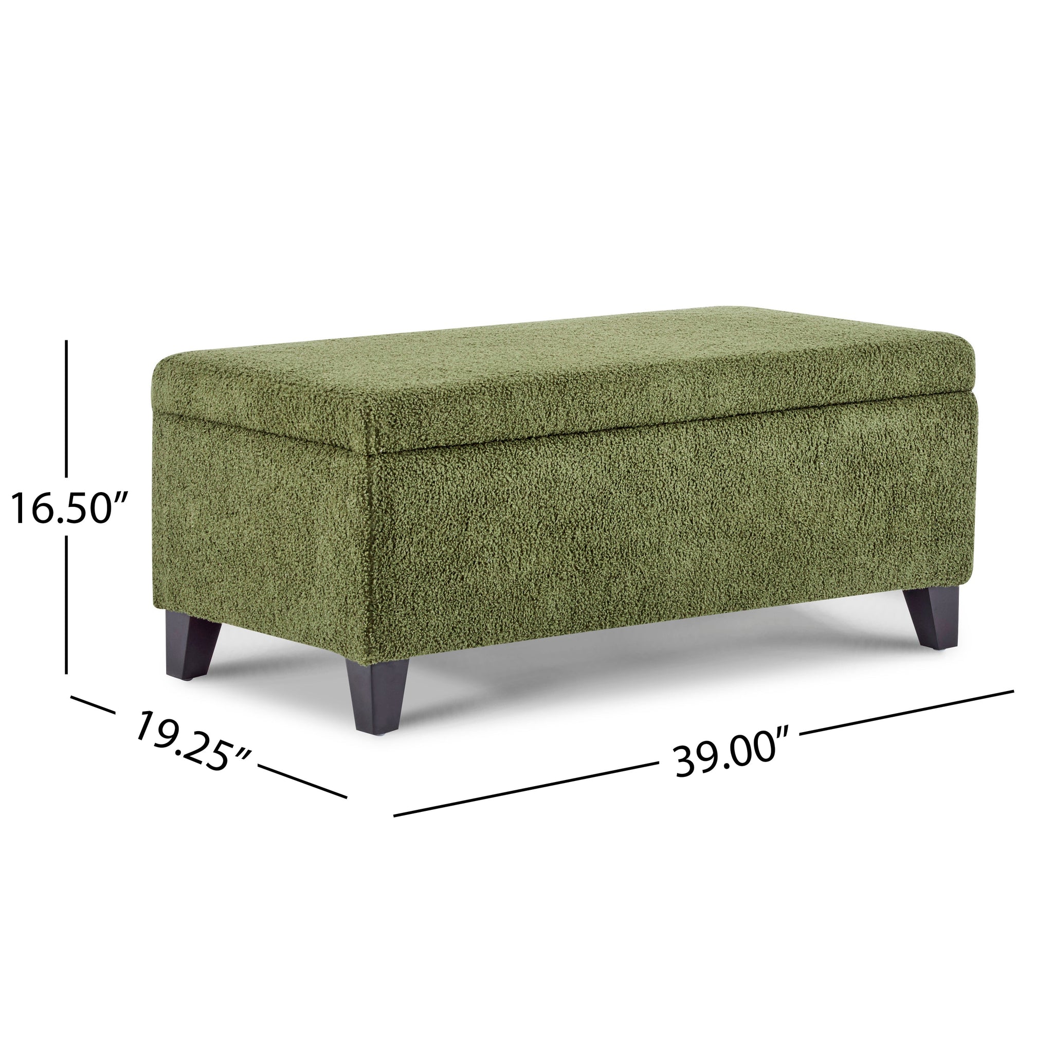 Storage Ottoman with Flip-Top Lid, Easy Assembly, Boucle Fabric & Rubber Wood Legs by HouseOfZazla