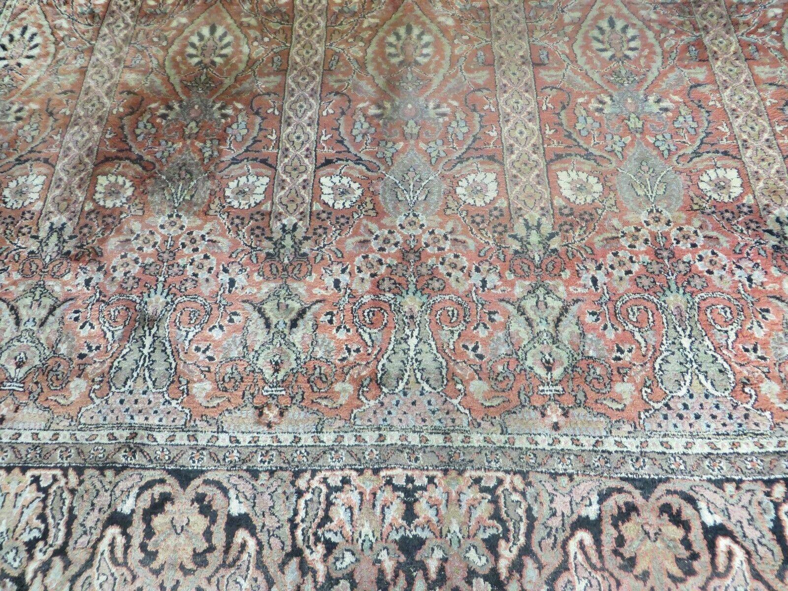 6' X 6' Vintage Handmade Fine Indian Silk Rug Kashmir Square Nice by Jewel Rugs