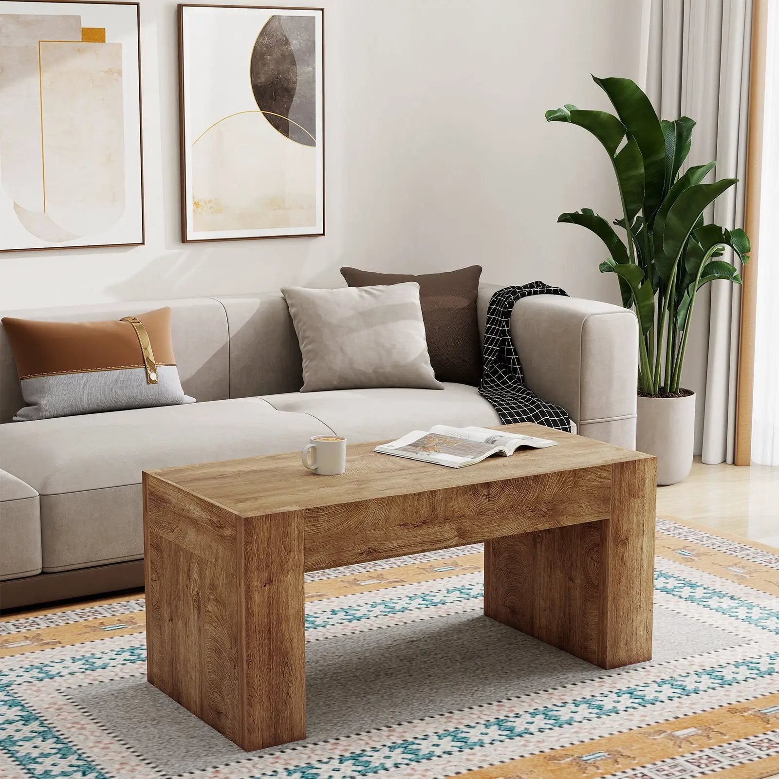 48" Farmhouse Coffee Table with Hidden Storage Drawer by HouseOfZazla