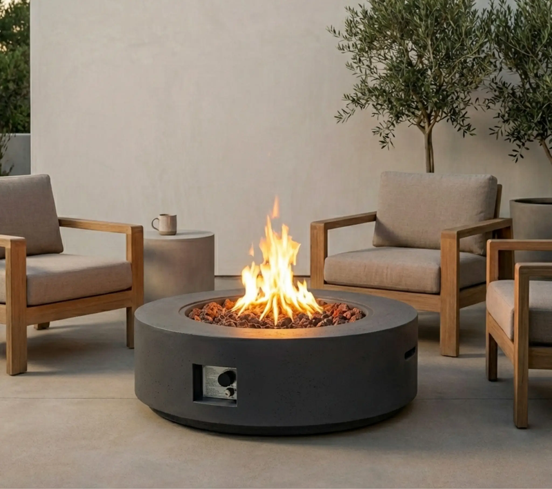 40' Round Outdoor Propane Fire Pit Table by HouseOfZazla