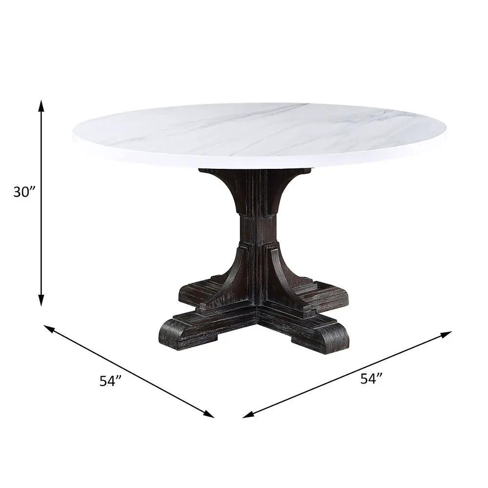 Gerardo - Dining Table - White Marble Top & Weathered Espresso by Unique Piece Furniture