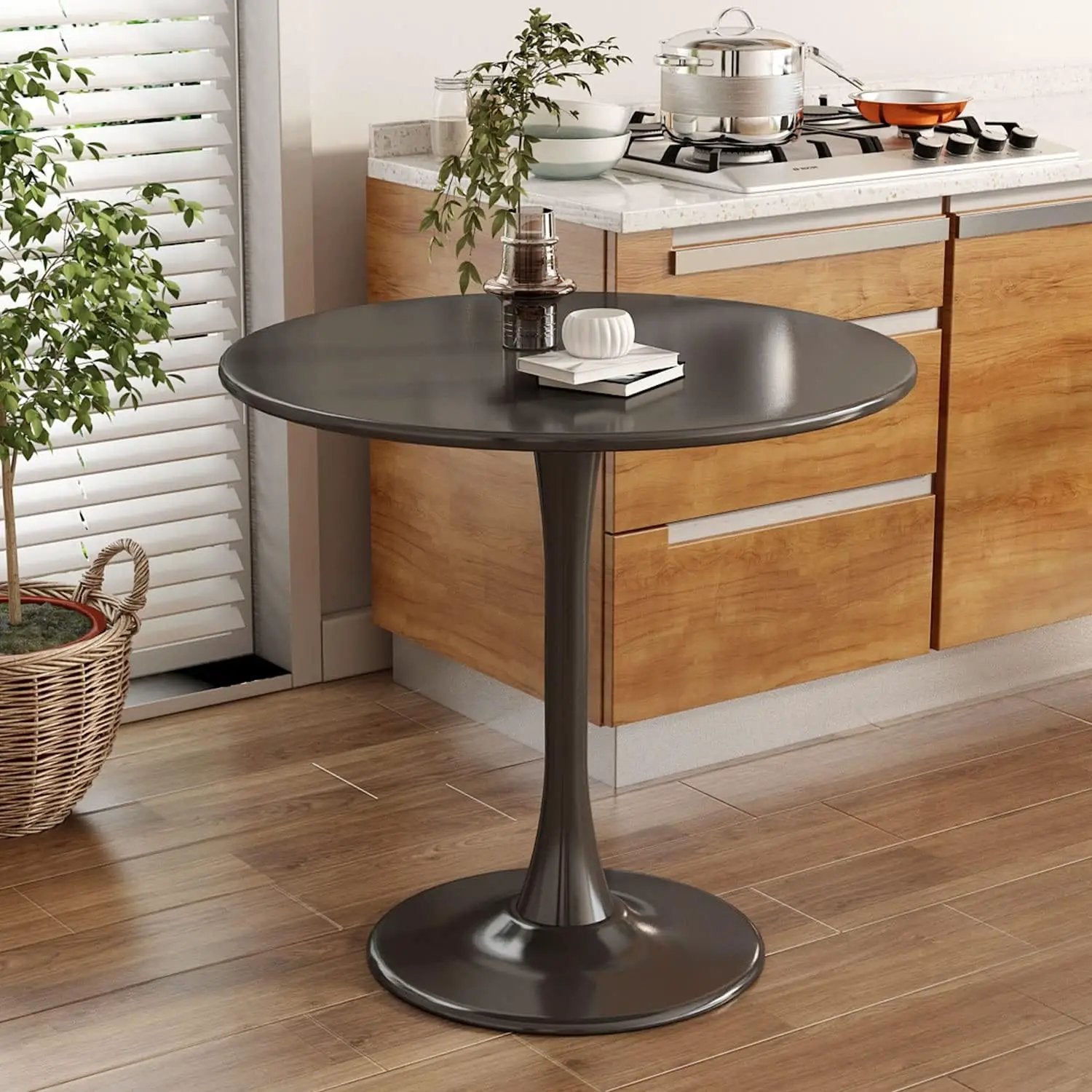 Modern Black Round Table by HouseOfZazla