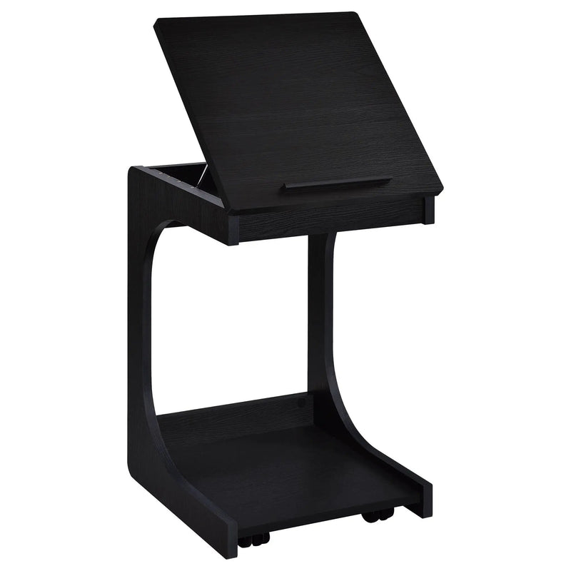 Ralston C-Shaped Lift-Top Sofa Side Table With Casters Black by Unique Piece Furniture